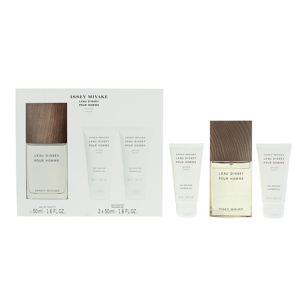Issey Miyake L?Eau d?Issey pour Homme Vétiver Gift Set 50ml EDT + 2 x 50ml Shower Gel