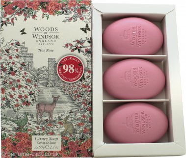 Woods Of Windsor True Rose Soap 60g - 3 Pieces
