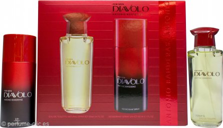 Antonio Banderas Diavolo For Men Gift Set 100ml EDT + 150ml Deodorant Spray
