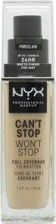 NYX Can't Stop Won't Stop Full Coverage 24H Foundation 30ml - Porcelain
