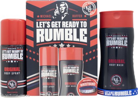 Michael Buffer Let's Get Ready To Rumble Gift Set 250ml Shower Gel + 150ml Body Spray + Wristband