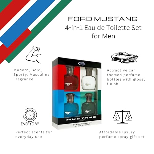 Ford Legacy Gift Set 20ml Cougar EDT + 20ml Gran Torino EDT + 20ml Falcon EDT + 20ml Thunderbird EDT
