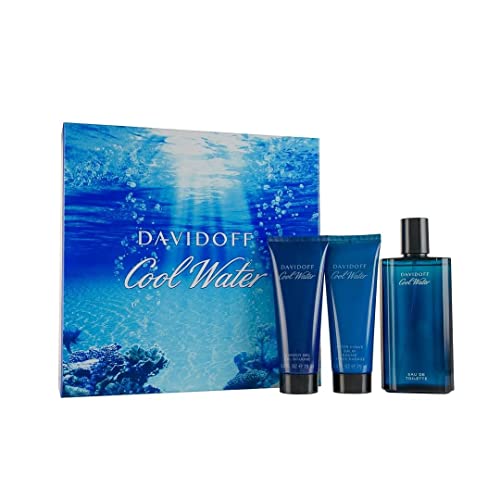 Davidoff Cool Water Gift Set 125ml EDT + 75ml Aftershave Balm + 75ml Shower Gel