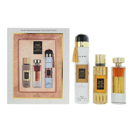 Ard Al Zaafaran Shams Al Emarat Khususi Gift Set 100ml EDP + 250ml Body Mist + 300ml Air Freshener