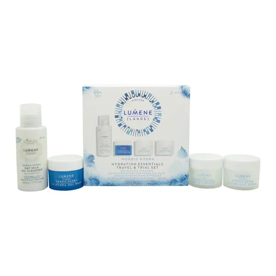 Lumene Nordic Hydra Gift Set 50ml Oat Milk Oil Cleanser + 15ml Gel Mask + 15ml Moisturizer + 15ml Overnight Cream