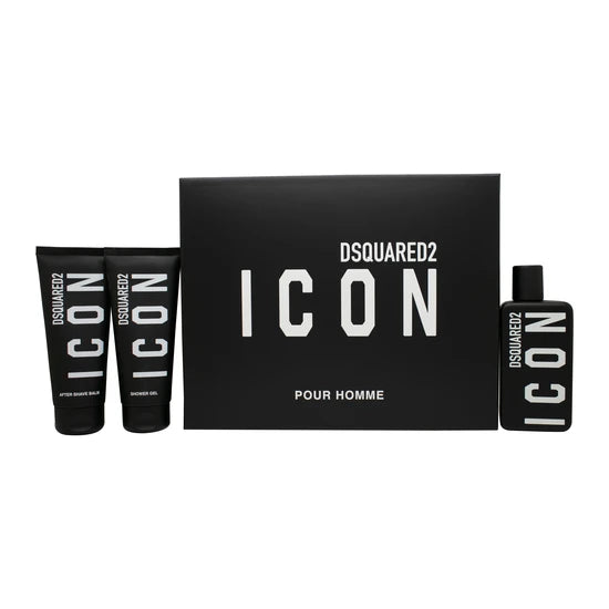 DSquared² Icon Pour Homme  Gift Set 100ml EDP + 100ml Shower Gel + 100ml Aftershave Balm