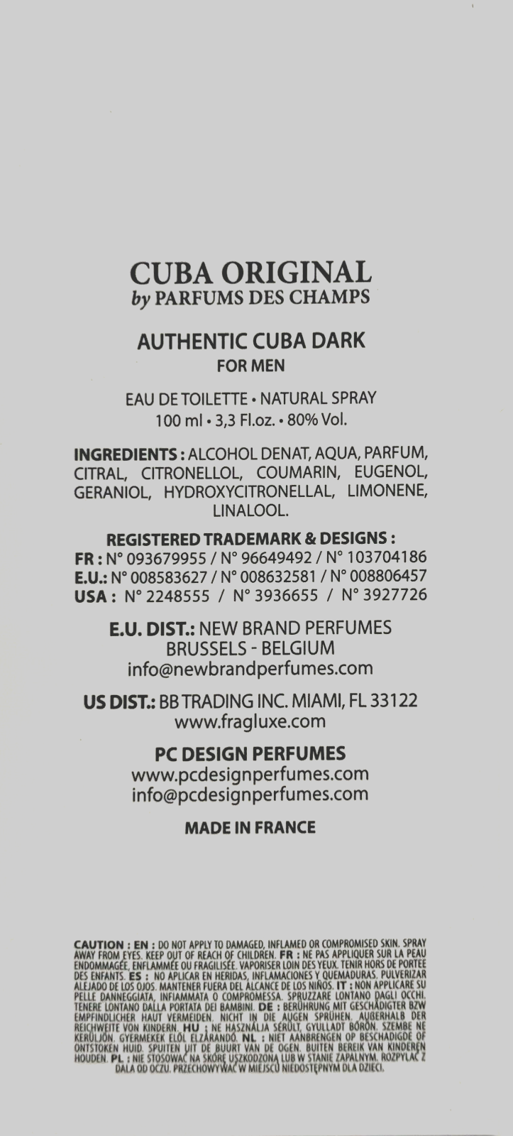 Cuba Authentic Dark Eau de Toilett 100ml Spray