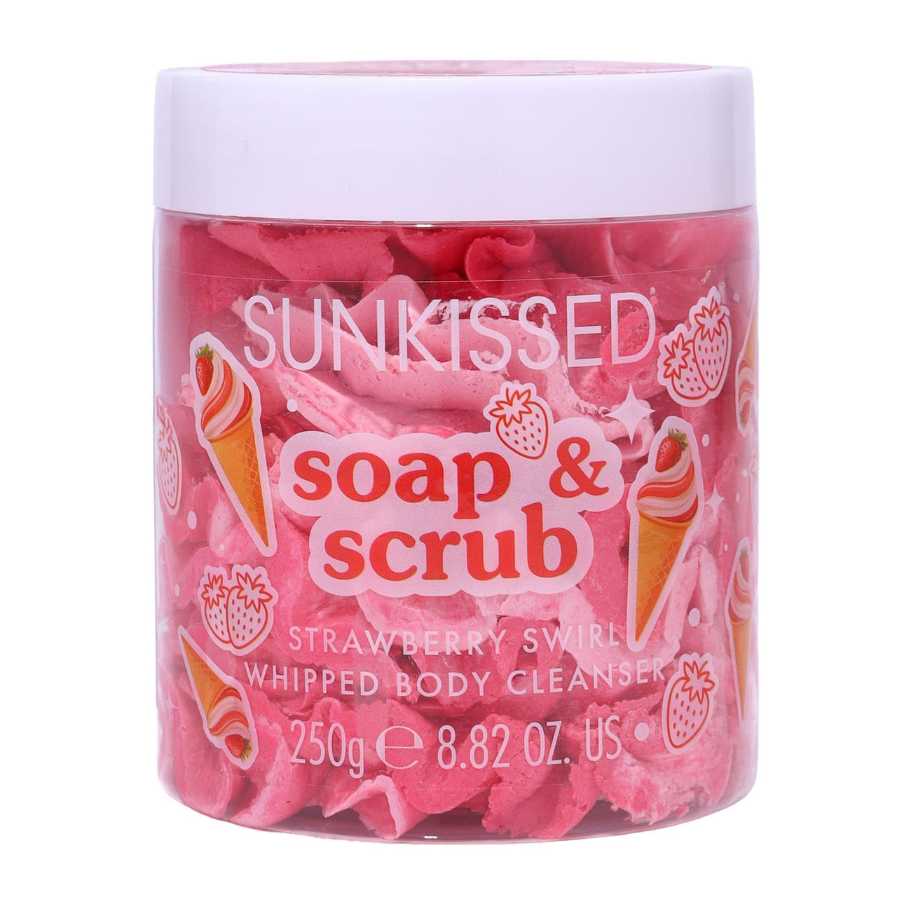 Sunkissed Soap & Scrub Whip Strawberry Swirl Whipped Body Cleanser 250g