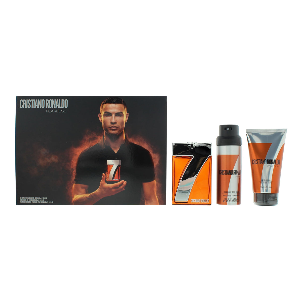 Cristiano Ronaldo CR7 Fearless Gift Set 100ml EDT + 150ml Shower Gel + 150ml Body Spray
