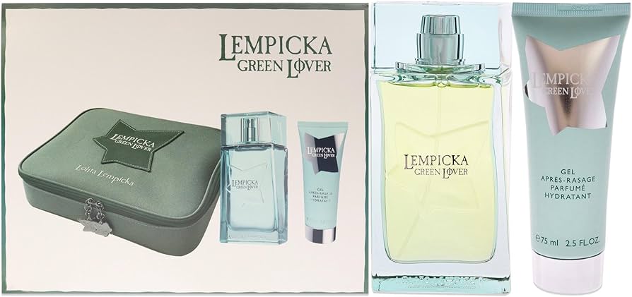 Lolita Lempicka Green Lover Gift Set 100ml EDT + 75ml Aftershave Balm + Pouch