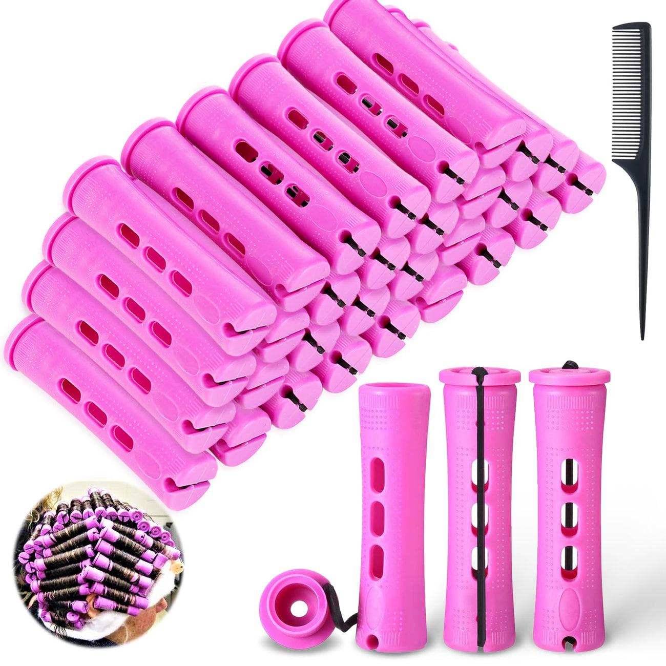 Beter Perm Curlers With Rubber Band 12 Pieces