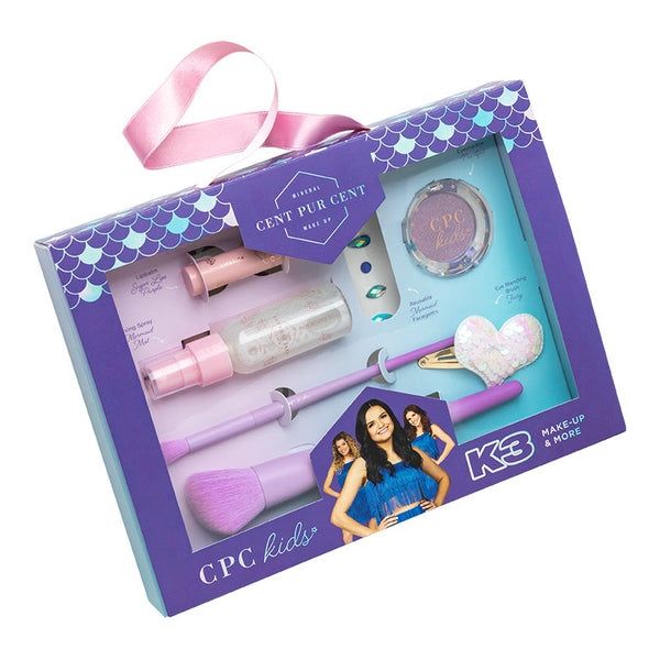 Cent Pur Cent CPC Kids K3 Marthe Make-Up Gift Set 6 Pieces (This gift set contains:  Lip Stick Eyeshadow Face Diamonds Setting Spray Hair Clip 2x Makeup Brush)