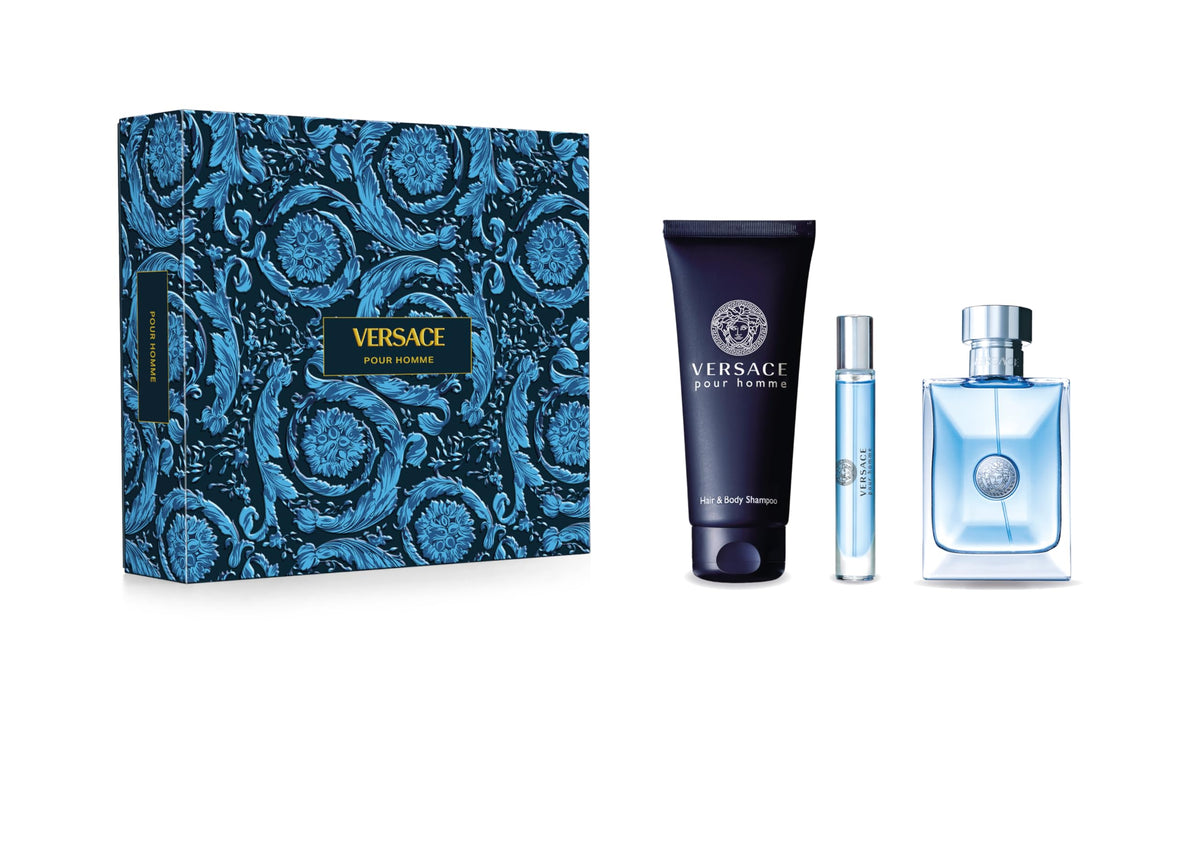 Versace Pour Homme Dylan Blue Gift Set 100ml EDT + 10ml EDT + Toiletry Bag