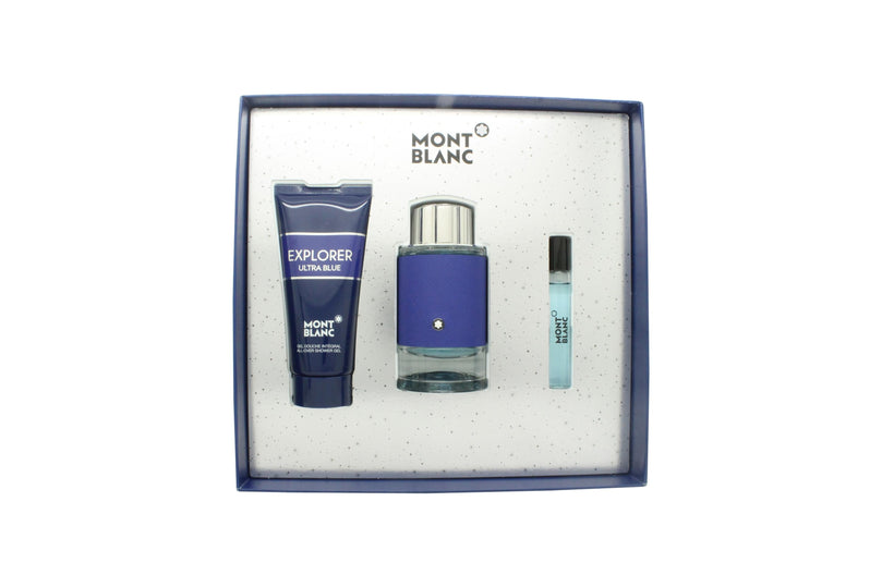 Mont Blanc Explorer Ultra Blue Gift Set 100ml EDP + 7.5ml EDP + 100ml Shower Gel