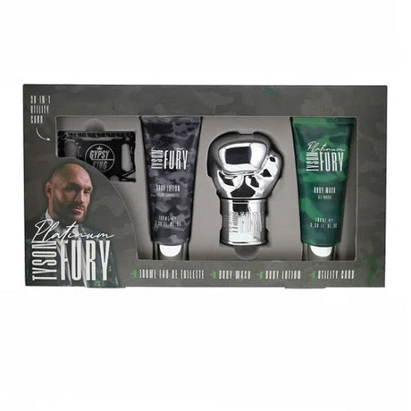 Tyson Fury Platinium Gift Set 100ml EDT + 100ml Body Wash + 100ml Body Lotion + Utility Card