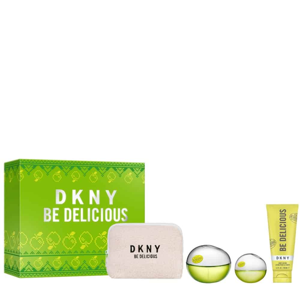 DKNY Be Delicious Gift Set 100ml EDP + 15ml EDP + 100ml Body Lotion + Pouch
