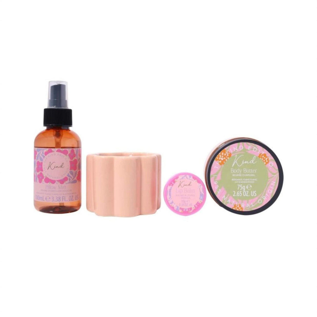 The Kind Edit Co. Kind Gift Set 75g Body Butter + 10g Lip Balm + 100ml Pillow Mist + Candle