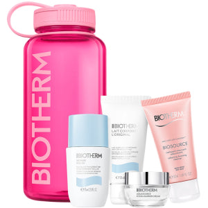 Biotherm Pink Drop Set Deo Pure Roll-On 75 ml + Lait Corporel 50ml + Aquasource Hydra Barrier Cream 15ml + Biosource Cleanser 50ml + Water bottle