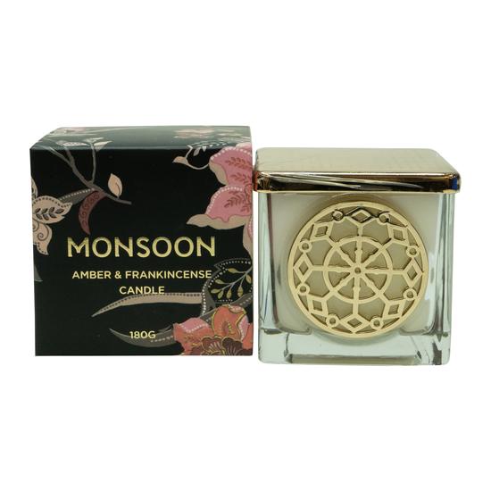 Monsoon Amber & Frankincense Scented Candle 180g