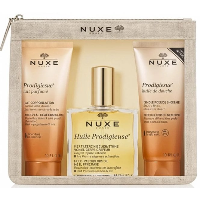Nuxe Travel Essentials Set: Prodigieux Scented Body Lotion 100ml + Prodigieuse Oil 100ml + Shower Gel 100ml
