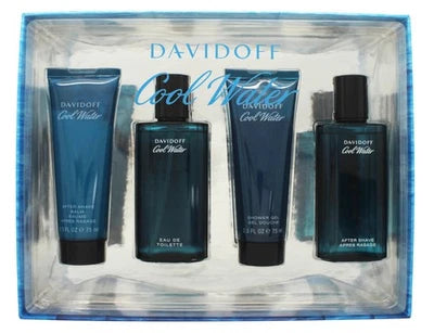 Davidoff Cool Water Gift Set 125ml EDT + 75ml Shower Gel + 75ml Aftershave Balm + 75g Deodorant Stick +15ml EDT