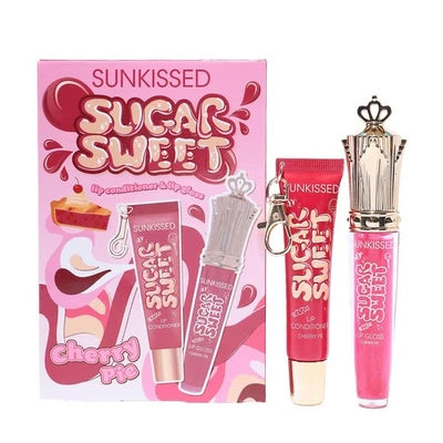 Sunkissed Sugar Sweet Gift Set 8ml Lip Gloss + 16ml Conditioner Lip - Cherry Pie