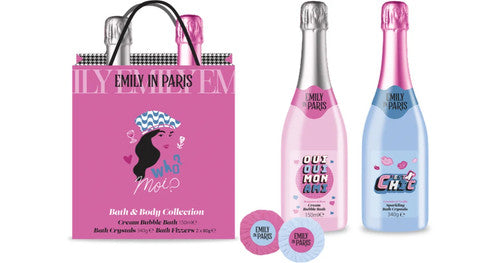 Emily In Paris Gift Set 335g Bath Crystals + 2 x 80g Bath Fizzers