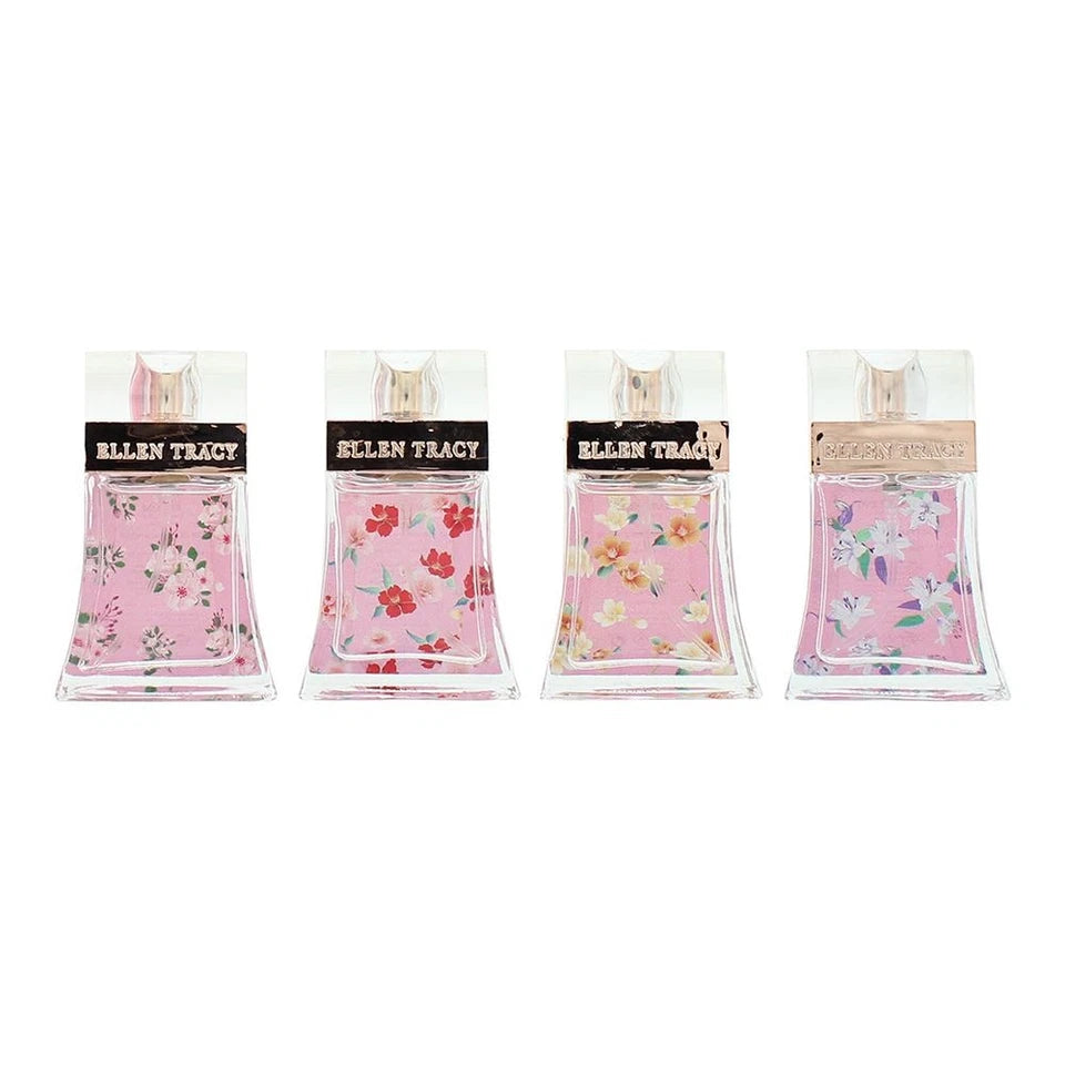 Ellen Tracy Quilted Gift Set 15ml Jasmine EDP + 15ml Magnolia EDP + 15ml Gardenia EDP + 15ml Vanilla EDP