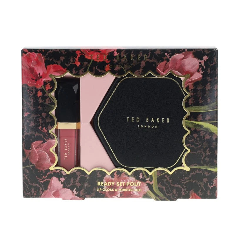 Ted Baker Ready Set Pout Lip Gloss & Mirror Duo Gift Set 1x Lip Gloss + 1x Compact Mirror