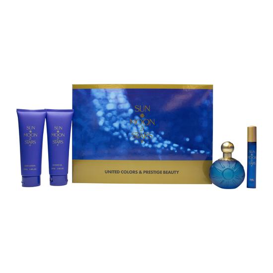 United Colors & Prestige Beauty Sun Moon Stars Gift Set 100ml EDT + 10ml EDT + 100ml Body Lotion + 100ml Shower Gel